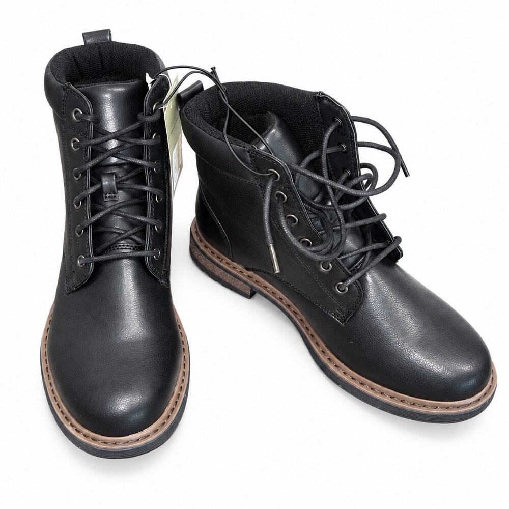 Goodfellow & Co Men’s Jeffrey Black Combat Boots Lace Up Ankle Size 8 NWT